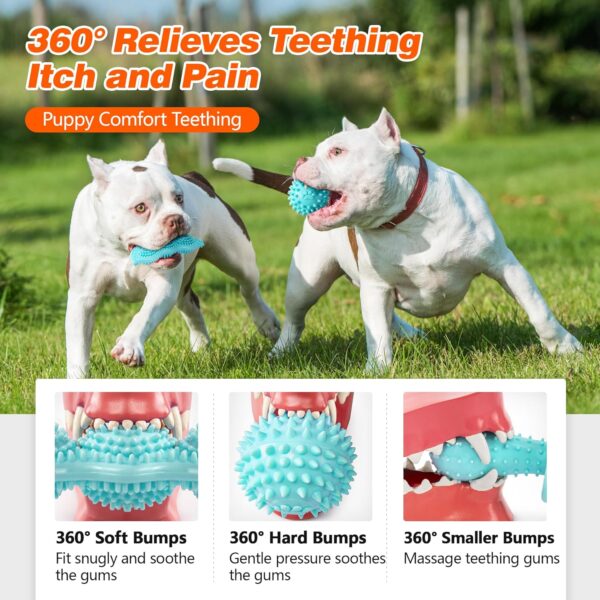 Ystars 9 Pcs Puppy Toys from 8 Weeks to 38 Weeks,Indestructible Puppy Teething Toys to Release Excess Energy,Interactive Puppy Chew Toy to Relieve Teething Itch and Pain,Tug of War Dog Toys for Puppy - Image 4