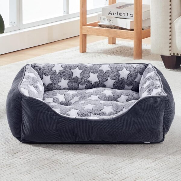 MIXJOY Extra Large Dog Bed(89x63cm), Super Soft Cosy Rectangle Dog Beds, Grey Washable Pet Bed, Ideal for Golden Retriever, Labrador，German Shepherd，Samoye，Rottweiler - Image 4