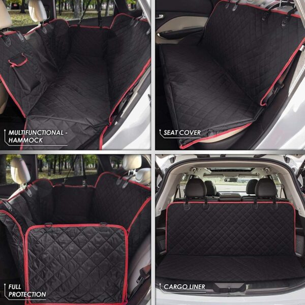 Dog Hammock for Car Back seat with Mesh Visual Window, Side Flaps with Zipper, Padded 4 Layers Waterproof Heavy Duty Hammock with Storage Bag, Scratch Proof Nonslip Pet Car Seat Cover - Image 5