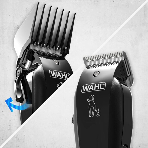 WAHL Dog Clippers, Multi Cut Dog Cat Grooming Kit, Full Pet Coat, Low Noise Corded, Pets At Home, Rust Resistant, High Carbon Steel Blades are Precision Ground, Light 100 gr, Black - Image 3