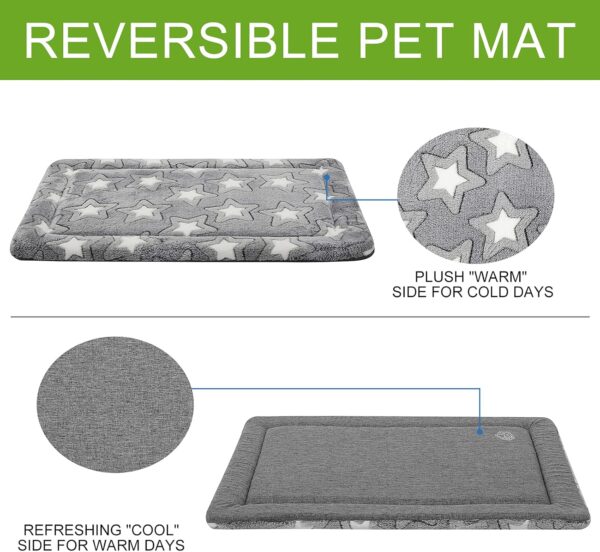 EMPSIGN Large Dog Bed Washable Reversible Cool and Warm Dog Mat Mattress for Dog Crate Pet Bed with Removable Cover, Grey, 92x61x2.8cm - Image 3