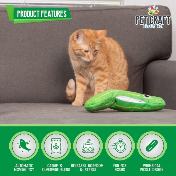 Pet Craft Supply Wiggle Pickle and Shimmy Shark Flipper Flopper Interactive Electric Realistic Flopping Wiggling Moving Fish Potent Catnip and Silvervine Cat Toy, Multi (8727) for All Breed Sizes. - Image 2