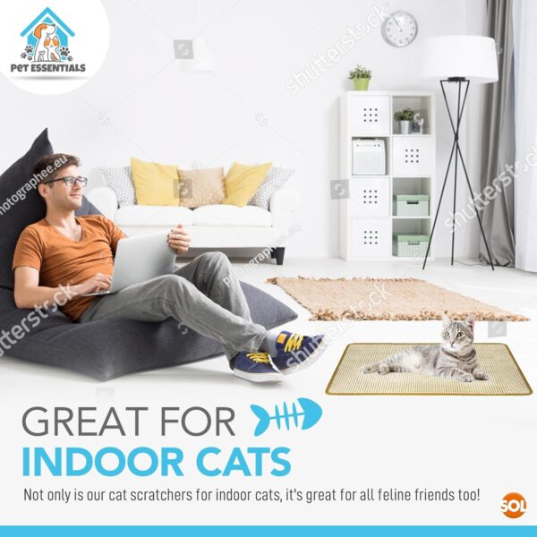 2pk Cat Scratching Mats | 60cm x 40cm | Prevent Damage to Your Sofa by Using This Sisal Mat Cat Scratcher | Your Cat Will Love Our Cat Scratch Mat | Cat Scratchers for Indoor Cats | Cat Scratching Pad - Image 6