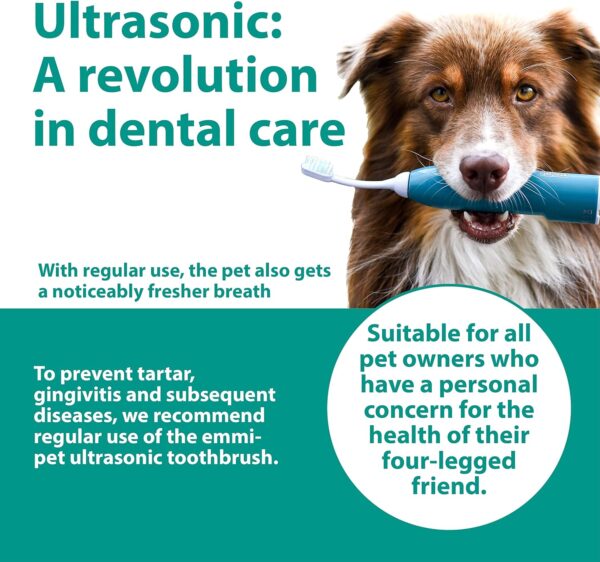 emmi-pet 2.0 Dental Care Set for Dogs & Cats - Silent & without Scrubbing, Ultrasonic Dog Toothbrush and Toothpaste, Fights Tartar, Bad Breath & Gingivitis - Image 3