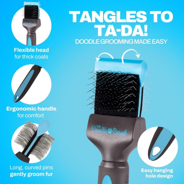 The Doodle Brush Poodle Brushes for Grooming - Dog Detangler Brush, Puppy Grooming Brush - Slicker Dog Brush, Dog Brush For Cockapoo - Poodle Dog Brush, Dog Slicker Brushes For Grooming (Single Head) - Image 4