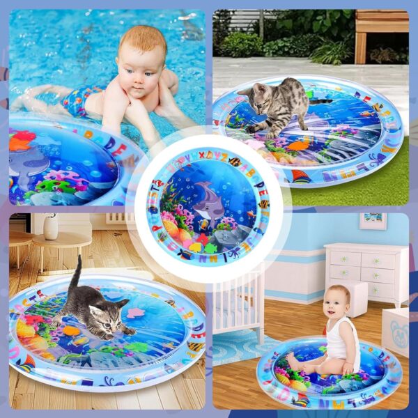 Guegine Summer Cat Water Mat,Water Mat for Cats,Cat Water Mat Toy,Water Sensory Mat Cat,Pet Water Sensory Mat,Cat Water Play Mat,Water Bed for Cats,Interactive Cat Toys for Hot Summer Days - Image 6