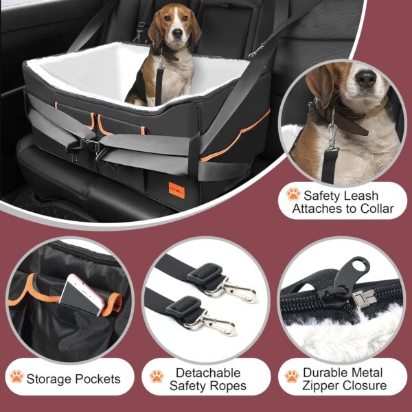 Cosibell Dog Car Seat - Double-Sided Pet Car Seat with Adjustable Safety Strap - Waterproof Dog Car Booster Seats for Small and Medium Dogs - Foldable Dog Carseat - Portable Puppy Travel Accessories - Image 3