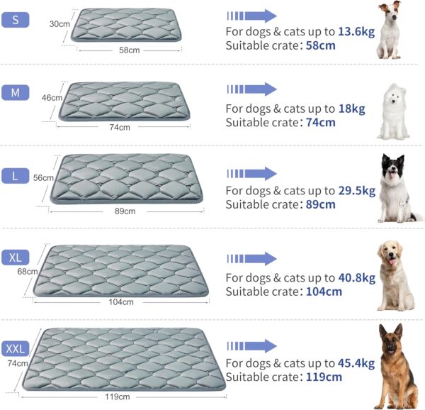 Geegoos Large Dog Crate Mattress,Washable Soft Kennel Pads,Pet Bed Blanket Dog Crate Mat Suitable for 42 inch Cage,Dog Bed Mats for Large Dogs and Cats(104x68cm,Grey) - Image 4