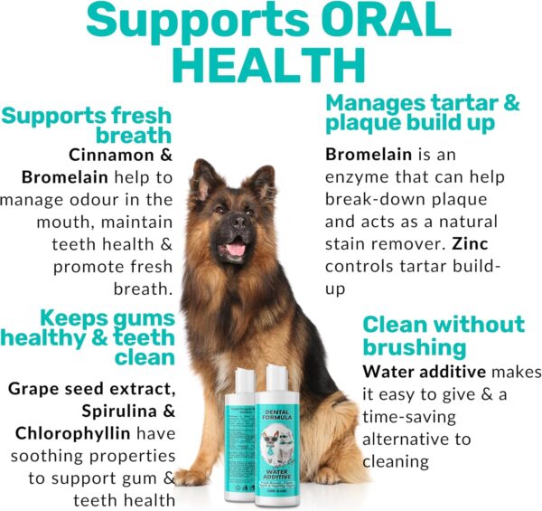 NutriPaw Dental Formula Water Additive For Dogs & Cats - Clean Teeth, Healthy Gums & Fresh Breath - Manage Plaque & Tartar Build-Up - Fuss-Free - No Brushing Needed - Cat/Dog Mouthwash & Oral Health - Image 3