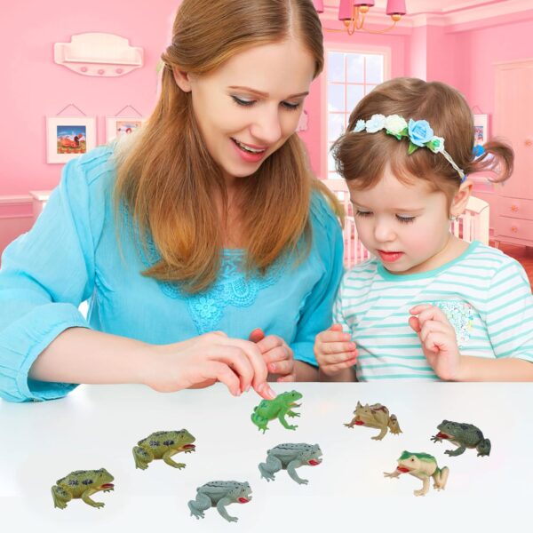 JOKFEICE Animal Figures 6pcs Realistic Frog Action Model Science Project, Learning Educational Toys, Birthday Gift, Cake Topper for Kids - Image 5