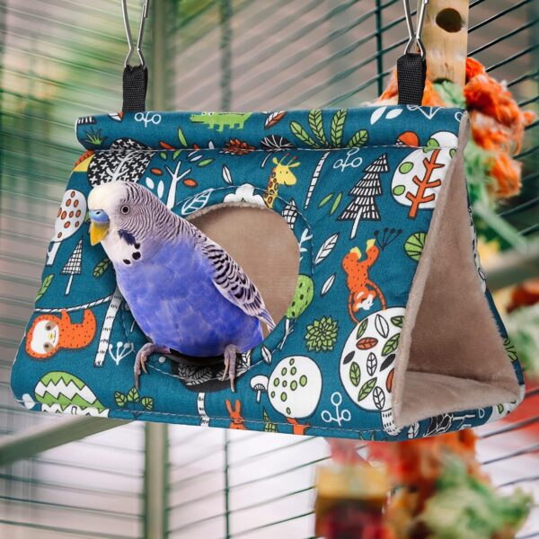 Winter Warm Bird Nest House Bird Bed, Bird Hut Hideaway for Cage, Plush Fluffy Shed Hut Hanging Hammock Finch Cage Sleeping Bed Snuggle Tent for Budgies, Lovebird, Parrot, Parakeets, Cockatiels - Image 6