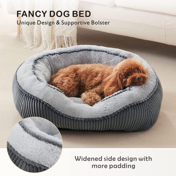 MIXJOY Small Dog Bed Washable(51x49cm), Super Soft Cosy Dog Beds Grey Pet Bed, Premium Grey Rectangle Puppy Bed for Small Medium Large Dogs, Ideal for Labrador, Chihuahua, Springer Spaniel, etc - Image 3