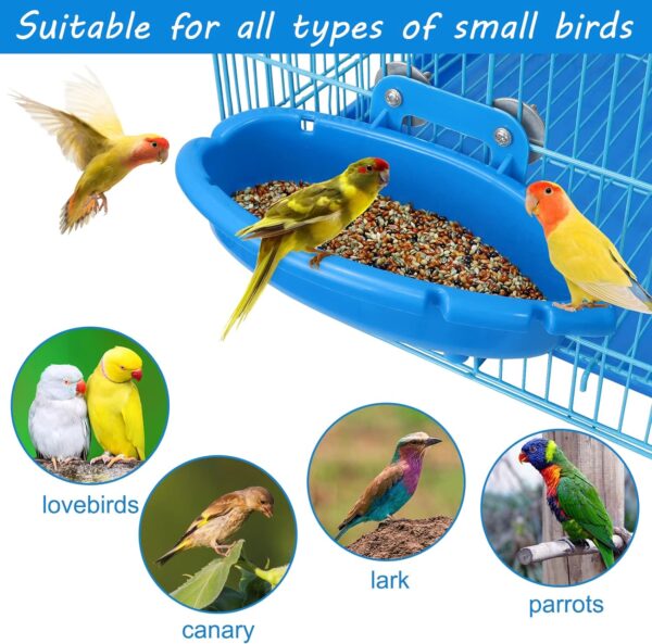 Bird Bath for Cage Bird Water Bowl Budgie Bath Tub Bird Food Feeder Shower Tray Parrots Bathing Tubs Budgie Toys Accessories for Small Birds Parakeet Canary Lovebirds Finch (Bath Tub) - Image 4