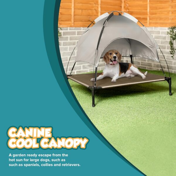 Petlicity Elevated Dog Bed with Canopy Shade Portable Raised Cooling Ideal for Camping Home Garden Waterproof Washable & Breathable Oxford Fabric (Large) - Image 6