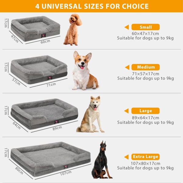 ASHAL Small Dog Bed Washable - Super Soft Comfy Fluffy Anti-Anxiety Pet Bed with Nonskid Bottom - (60x46x15 cm) (Small Size) - Image 7