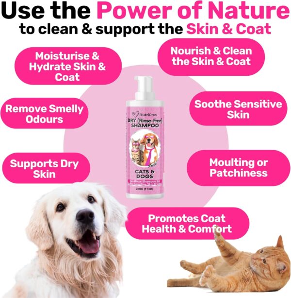 NutriPaw No-Rinse Shampoo for Dogs - Clean, Moisturise, Refresh, & Support Dry Skin - Unique Formula for Nourished Skin & Coat - Ideal for All Breeds - Image 3