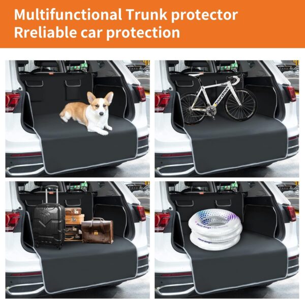 Toozey Car Boot Protector - Universal Nonslip Liner Protector with Side Protection and Bumper Protection, Waterproof & Antifouling, Robust Dog Car Boot Cover, Easy to Clean - Black - Image 5