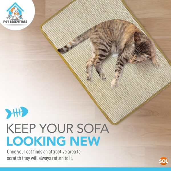 2pk Cat Scratching Mats | 60cm x 40cm | Prevent Damage to Your Sofa by Using This Sisal Mat Cat Scratcher | Your Cat Will Love Our Cat Scratch Mat | Cat Scratchers for Indoor Cats | Cat Scratching Pad - Image 4