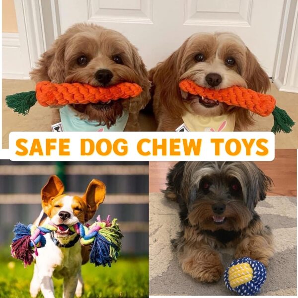 SHCNSJC Dog Toys Puppy Teething Rope Chew Toy for Small Dogs Indestructible for Boredom Interactive Large Tough Ball On A Ropes Medium & Small Chew Toy - Image 3