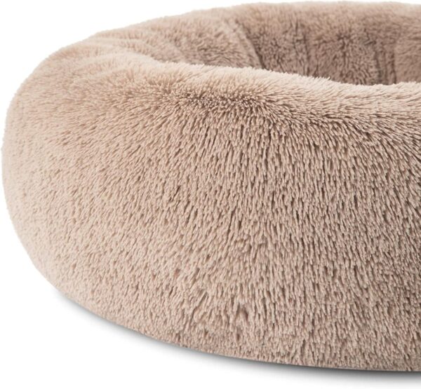 Bedsure Cat Bed Donut Bed - Cat Beds for Indoor Cats, Washable Fluffy Kitten Bed for Anti-Anxiety and Calming, Camel, 50x50x16cm - Image 5