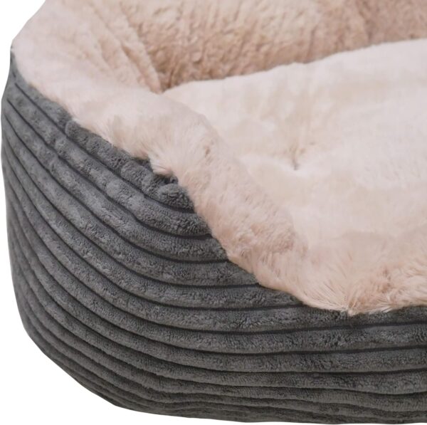 Rosewood Grey Jumbo Cord/Plush Oval Dog Bed, Large - Image 3