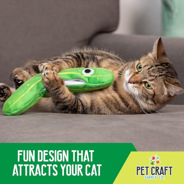 Pet Craft Supply Wiggle Pickle and Shimmy Shark Flipper Flopper Interactive Electric Realistic Flopping Wiggling Moving Fish Potent Catnip and Silvervine Cat Toy, Multi (8727) for All Breed Sizes. - Image 5