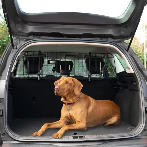 Sakura Headrest Dog Guard For Cars SS5259 - Easy Fit For Most Vehicles Hatchbacks SUVs Estates MPVs – Width Adjustable No Tools Needed, Black,93 x 32 x 6 cm - Image 2