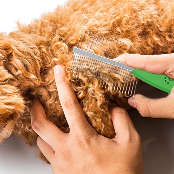 Dog Grooming Comb Heavy Duty Professional Shedding Brush Durable Dog Detangler Brush With Handle Pet Comb Metal Teeth Double Sided Fur Rake Tool Deshedding Comb Reusable Pet Trimmer Supplies (1Pc) - Image 6