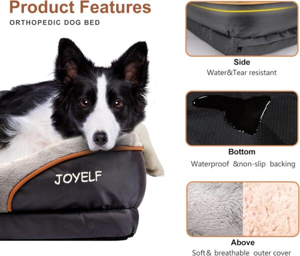 JOYELF Large Memory Foam Dog Bed, Orthopedic Dog Bed & Sofa with Removable Washable Cover and Squeaker Toys as Gift - Image 3