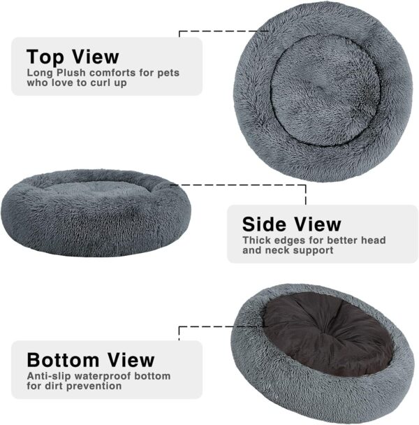 Mirkoo Dog Beds Calming Donut Pet Bed Washable Anti Anxiety Faux Fur Pet Bed, Round Fluffy Plush Dog Bed for Large Medium Small Dogs (L/XL/XXL/XXXL) - Image 4