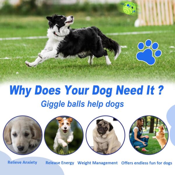 TAUCHGOE Giggle Ball for Dogs Interactive Dog toys Indestructible Dog Balls toy Balls for Dogs for Relieve Anxiety and Boredom - Image 5