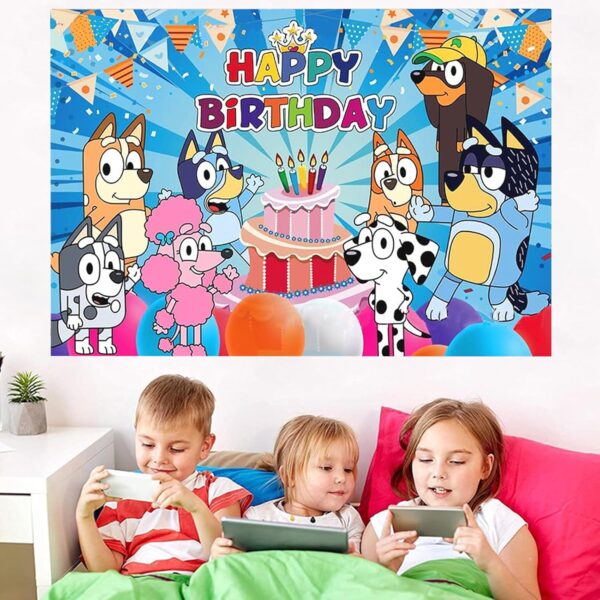 APDDHJ Blue Dog Backdrop 5x3FT Blue Dog Theme Birthday Backdrop Vinyl Photo Backdrop Decorations Blue Dog Birthday Party Supplies for Girls,Boys,Teens - Blue Dog - Image 7