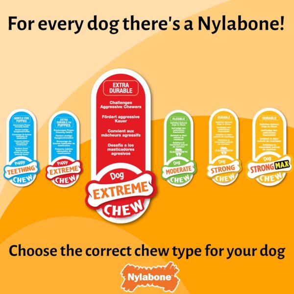 Nylabone Extreme Power Chew Rolly Bone Interactive Dog Chew Toy, Bacon Flavour, Large/Giant – for Dogs up to 23kg - Image 5