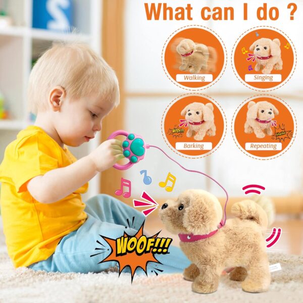 Walking Dog Toys for Kids, Interactive Electronic Pets Dog with Walking Talking Barking Repeating Singing on Lead, Realistic Robot Puppy Dog Toy Present Gifts for 2 3 4 5 Years Old Girls Boys Kids - Image 2