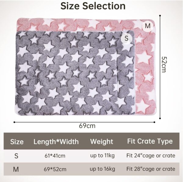 MICOOYO 2Pcs Dog Crate Bed Mattress - Fleece Pet Cushion Bed Mat, Washable Cat Cushion Pad for Small Dog Cat Puppy (S) - Image 2