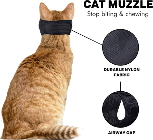 Downtown Pet Supply - Cat Muzzle for Grooming - Gentle and Soft Muzzle - Cat Grooming Supplies - Nylon - Medium - Image 2