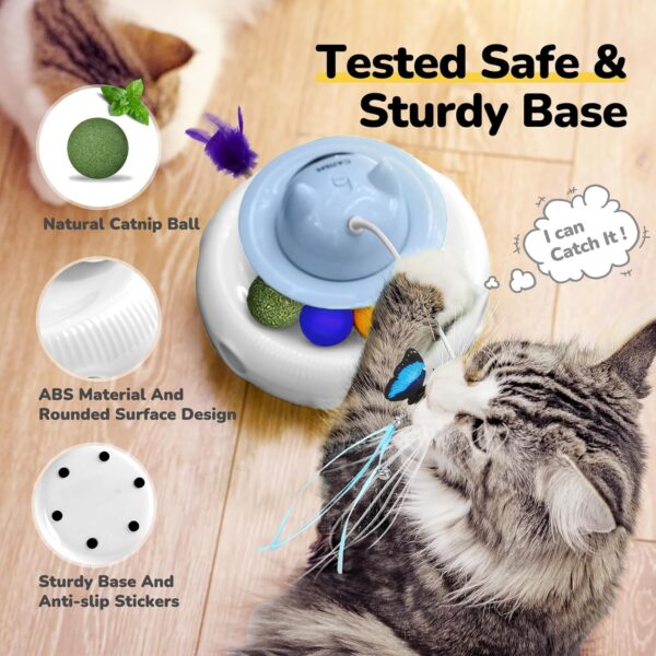 CATISM 4 in 1 Interactive Cat Toys for Indoor Automatic Cat Feather Toys for Cats Kitten Toys Upgrade USB Rechargeable Electronic Smart Pet Cat Toy Gift - Image 4