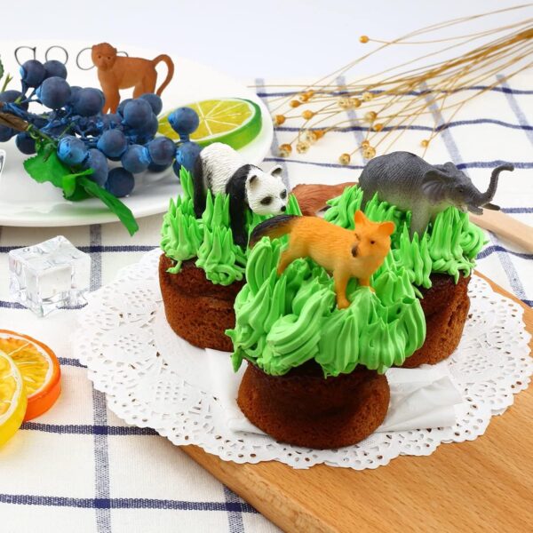 54 Piece Mini Jungle Animals Toys Set,Realistic Wild Animals Figure，Vinyl Pastic Animal Party Favors Toys For Boys Kids Toddlers Forest Small Farm Animals Toys Playset - Image 6