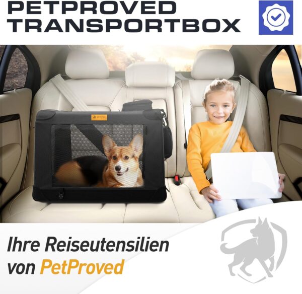 PetProved Dog Travel Crate Dog Carrier Cat Carrier Large Pet Carrier for Medium Dogs Puppy Carrier Soft Fabric Dog Car Crate Collapsible for Car - Image 9