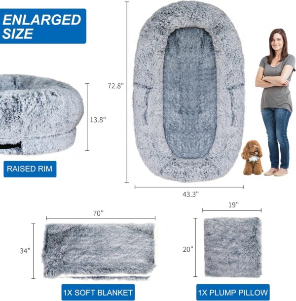 GAZHOME Human Dog Bed 6XL, Human Sized Dog Bed, Extra Large Size Bed for People Adults and Pets, Giant Beds Dogs with Removable Cover, For People, Families - Image 7