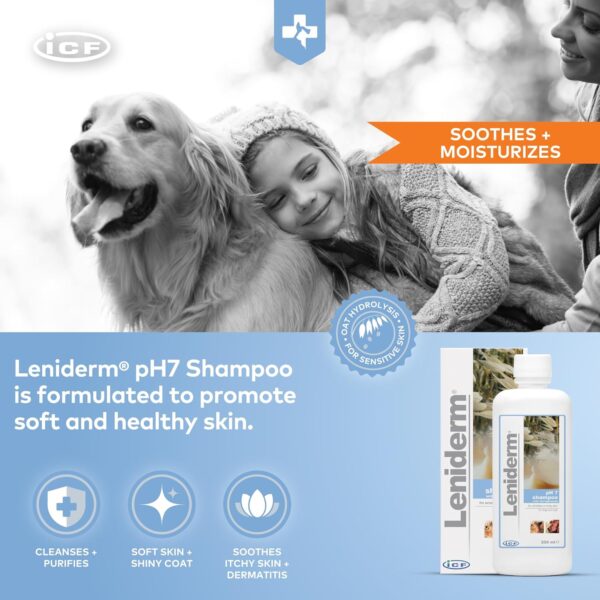 ICF | Leniderm Dog Shampoo for Itchy Skin Relief | Cat & Dog Shampoo and Conditioner for Pets with Sensitive Skin | 250 ml - Image 8