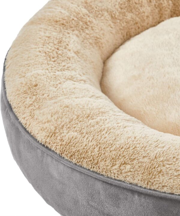 Feandrea Dog Bed, Doughnut Cat Bed, Round, 50 cm Dia., Light Grey - Image 9