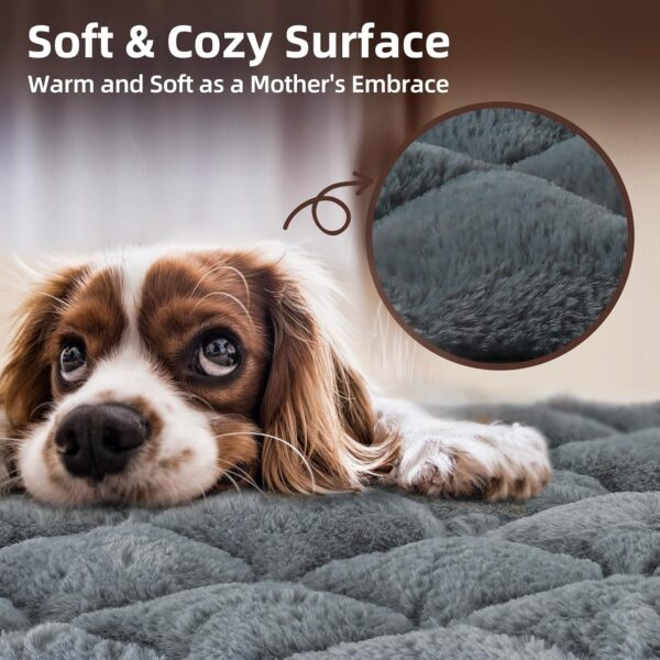 Dog Crate Bed Mat Washable Dog Crate Mattress Small Puppy Bed Pet Cushion 22inch Cat Bed for Indoor Cats Soft Puppy Cage Bed Flat Cat Bedding Grey Dog Bed Mattress Medium Anti Slip 56x33cm S - Image 2