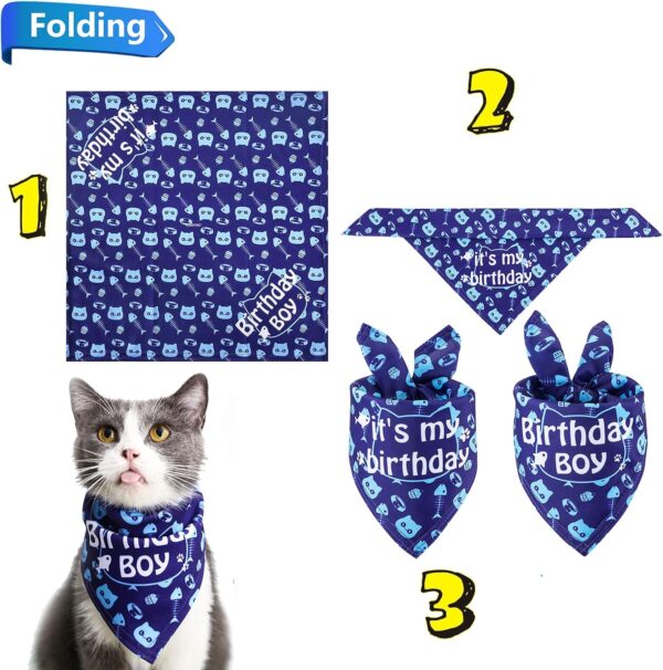 TCBOYING Cat Birthday Bandana, Cat Birthday Boy Girl Hat Scarfs Flag Balloon with Cute Doggie Birthday Party Supplies Decorations - Image 4