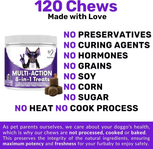 NutriPaw 8-in-1 Multi-Vitamin Treats For Dogs - Brain, Heart, Skin, Coat, Immunity, Digestion, Joints & Energy - Perfect for Small, Medium and Large Dogs - Image 7