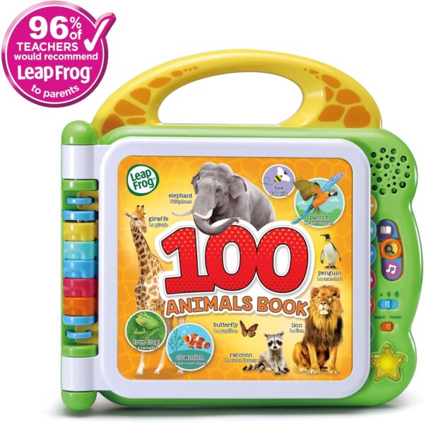 LeapFrog 100 Animals Book, Baby Book with Sounds and Colours for Sensory Play, Educational Toy for Kids, Preschool Bilingual Learning Games for Boys and Girls Aged 18 Months, 1, 2, 3 Years - Image 2