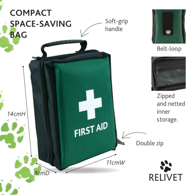 Reliance Medical Pet First Aid Kit - Essential Care for Dogs and Cats, Ideal for Travel, Camping, Home Use, Includes Saline, Bandages, Durable Rip-Stop Fabric Bag, 1 Kit - Image 3