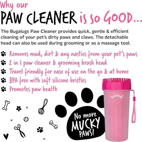 BUGALUGS Dog Paw Cleaner Paw Washers For Dogs. A Portable Dog Shower Paw Cleaner For Dogs & Cats. Dog Foot Washer is an Essential Dog Paw Washer Dog Walking Accessories (Large) - Image 3