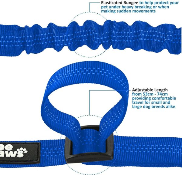 Dog Seat Belt for Cars UK, Adjustable Dog Travel Safety Belt, Bungee Seat Belt for Dogs, Dog Travel Accessories - Premium Elastic Seat Belt - Image 2