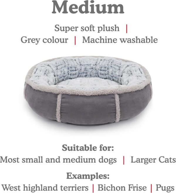 Rosewood 40 Winks Deep Plush Donut Dog Bed, 20” - Image 7